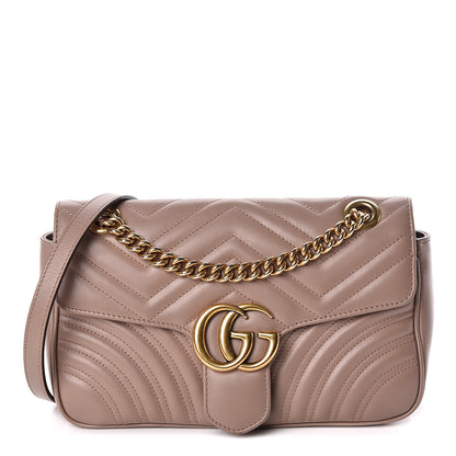 Gucci Calfskin Matelasse Small GG Marmont Shoulder Bag Porcelain Rose 1 of 10