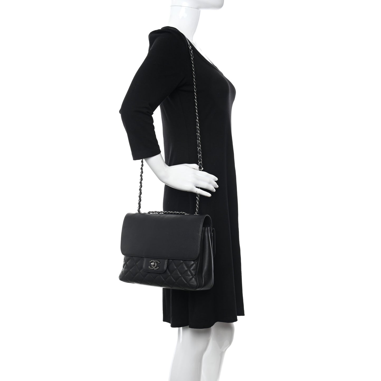 Caviar Quilted All About Flap Bag Black