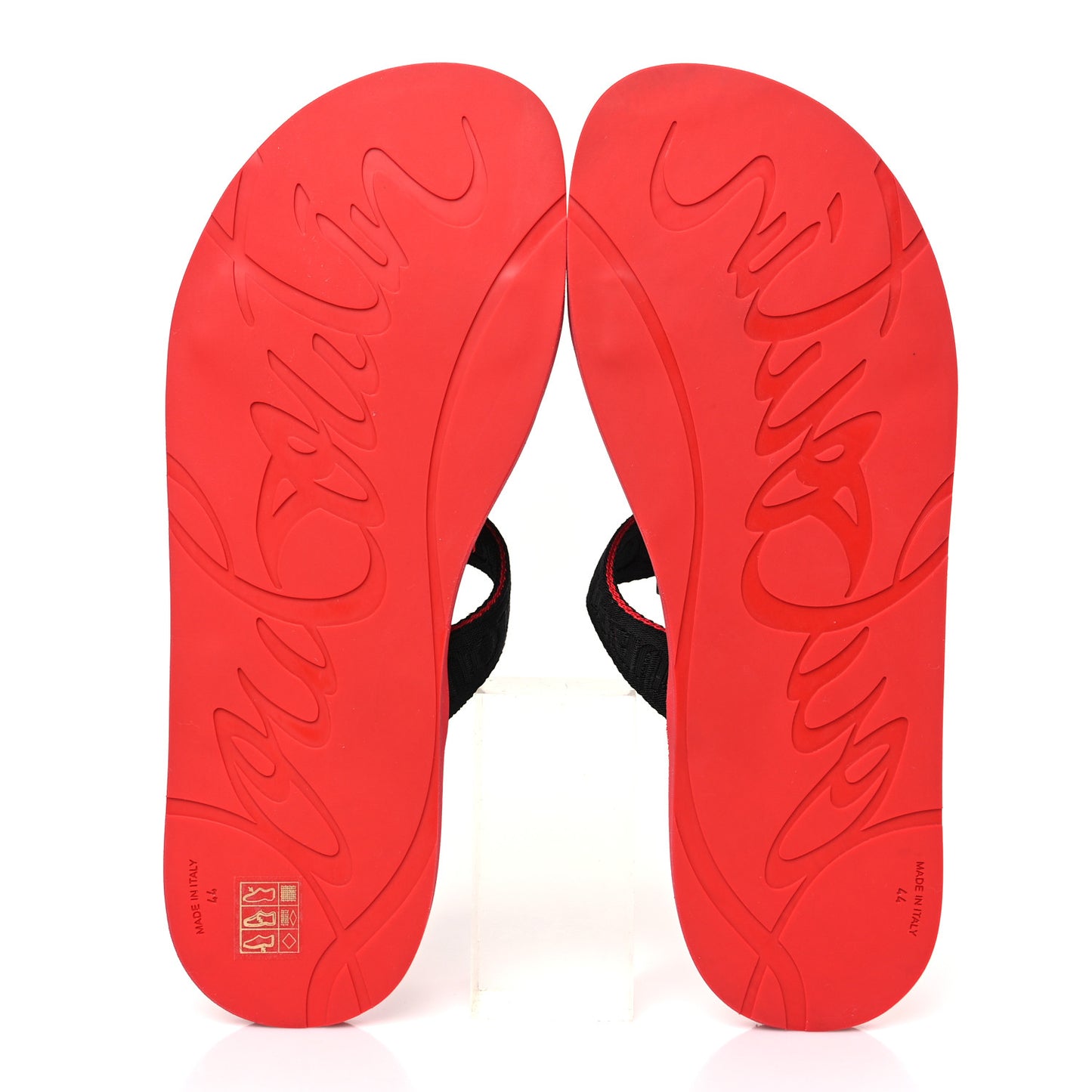 Ribbon Rubber Surf Mens Flat Sandal 44 Black Loubi