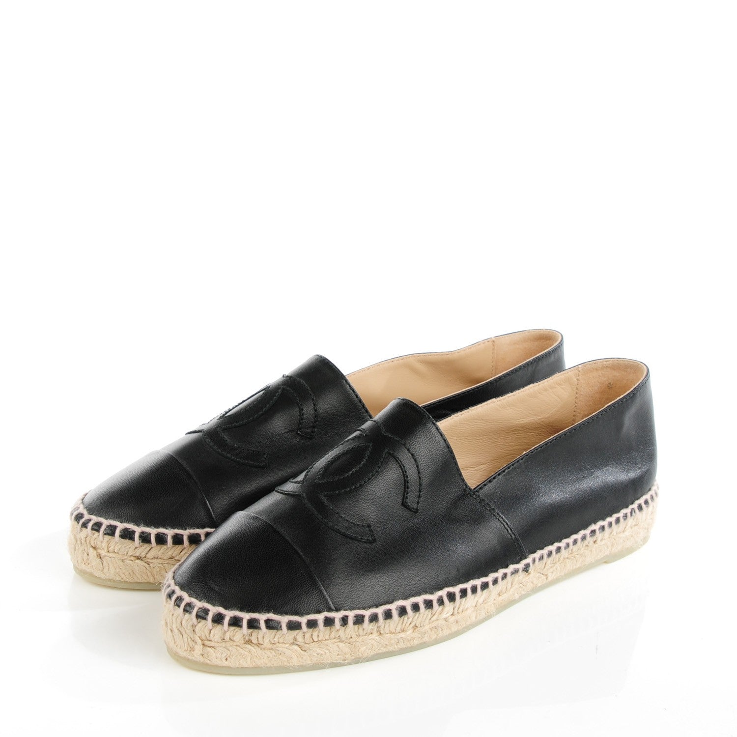 Chanel Lambskin CC Espadrilles 39 Black 3 of 9