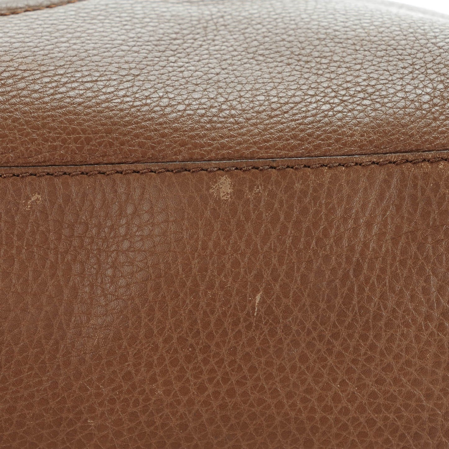 Pebbled Calfskin Medium Soho Chain Shoulder Bag Maple Brown
