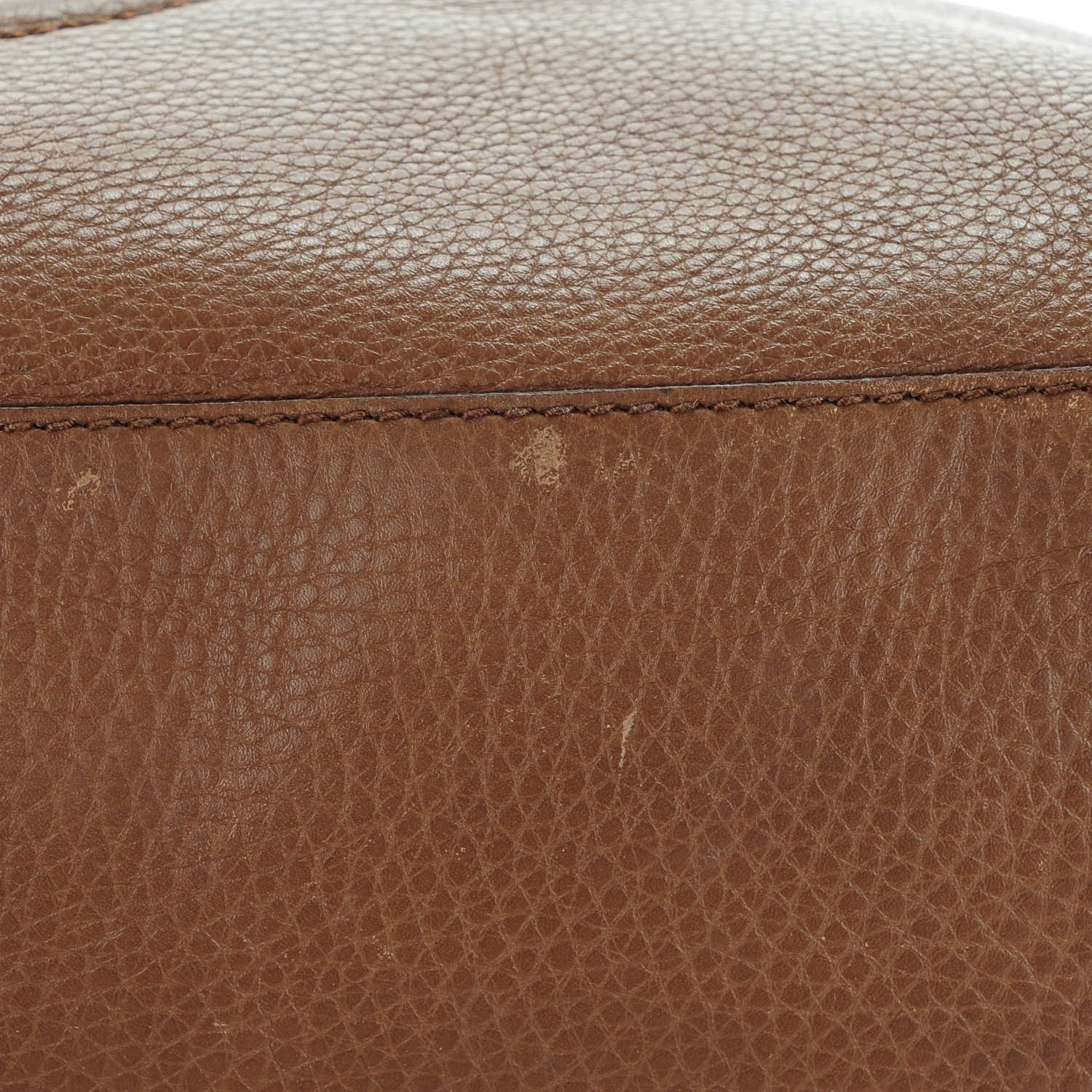 Gucci Pebbled Calfskin Medium Soho Chain Shoulder Bag Maple Brown 5 of 9