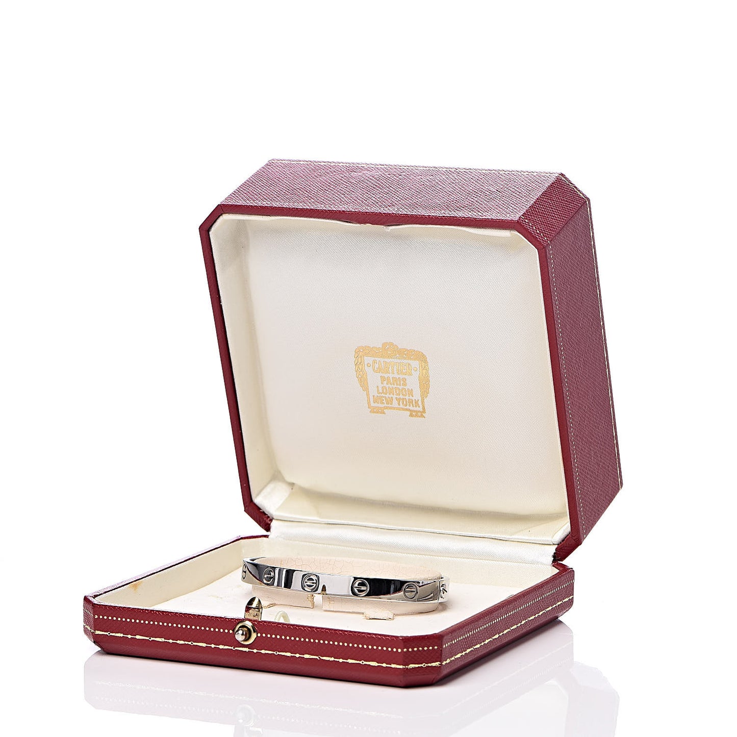 18K White Gold LOVE Bracelet 17