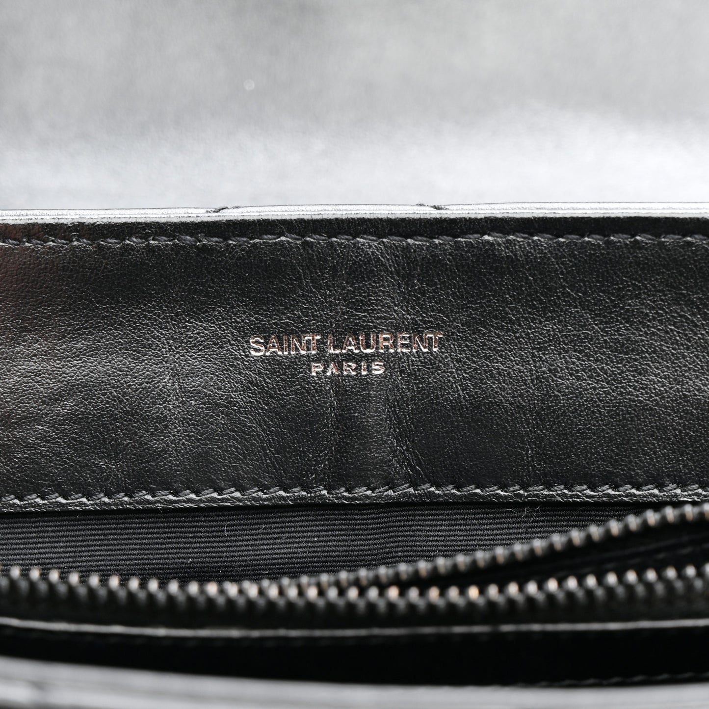Calfskin Y Quilted Monogram Monochrome Small Loulou Chain Satchel Black