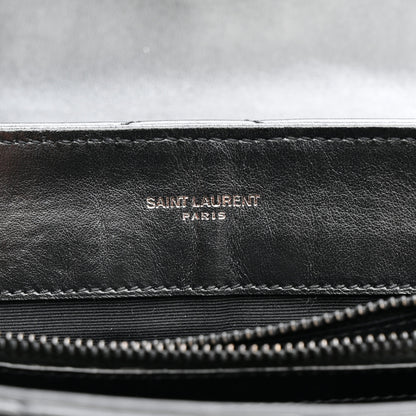 Saint Laurent Calfskin Y Quilted Monogram Monochrome Small Loulou Chain Satchel Black 7 of 15