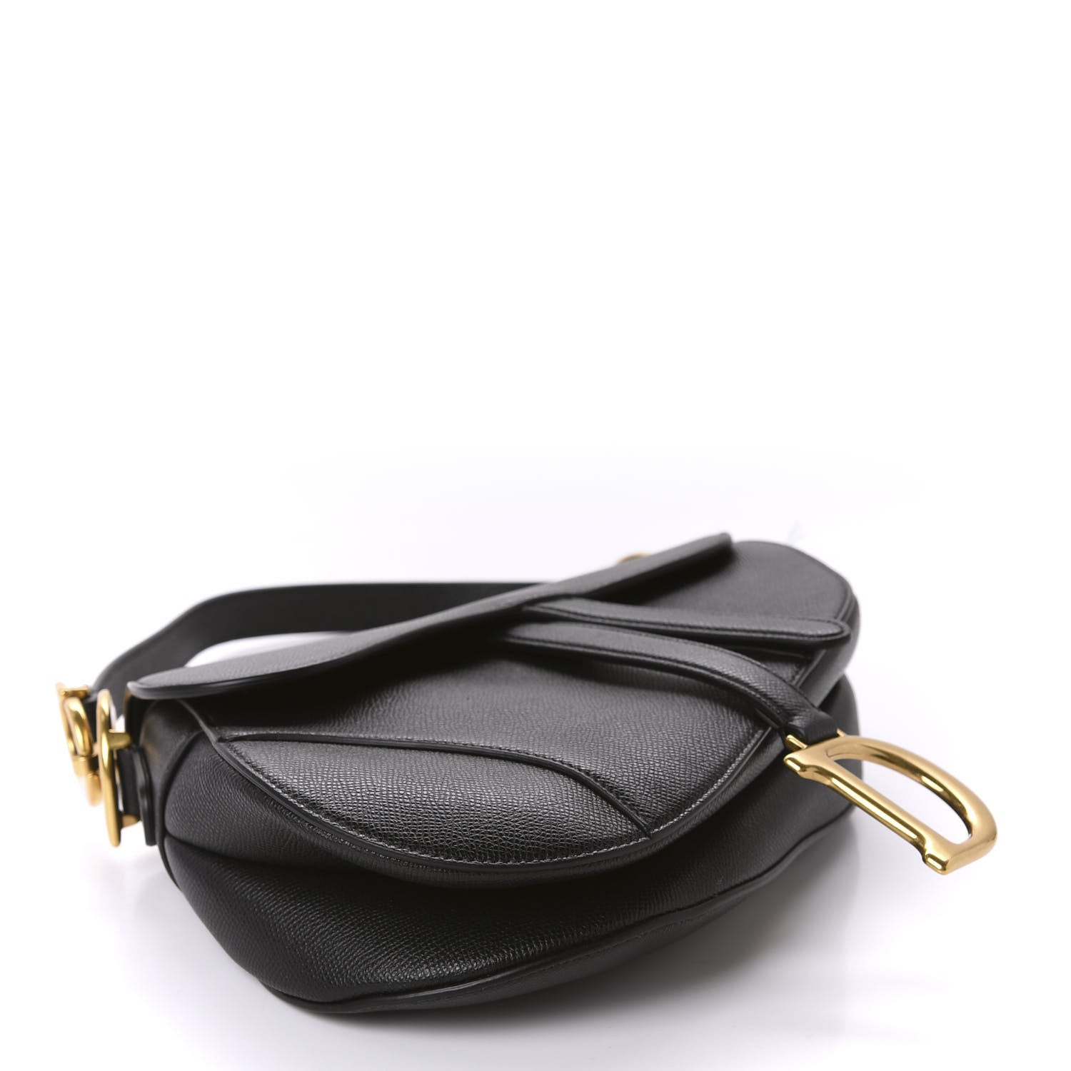 Christian Dior Grained Calfskin Saddle Bag Black 4 of 11