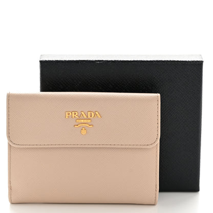 Prada Saffiano Metal Compact Flap Wallet Cipria 10 of 10