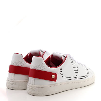 Valentino Garavani Calfskin Womens Backnet Sneakers 37 White Rosso Valentino 4 of 9