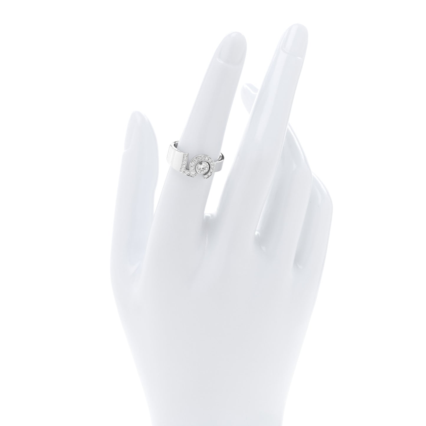 18K White Gold Diamond Eternal Number 5 Ring 53 6.5