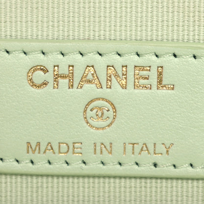 Chanel Caviar Quilted Round Handle With Care Vanity With Chain Light Green 7 of 12