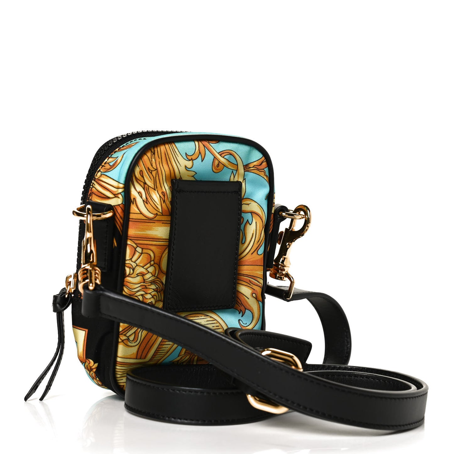 Nylon Baroque Print Small Crossbody Bag Black