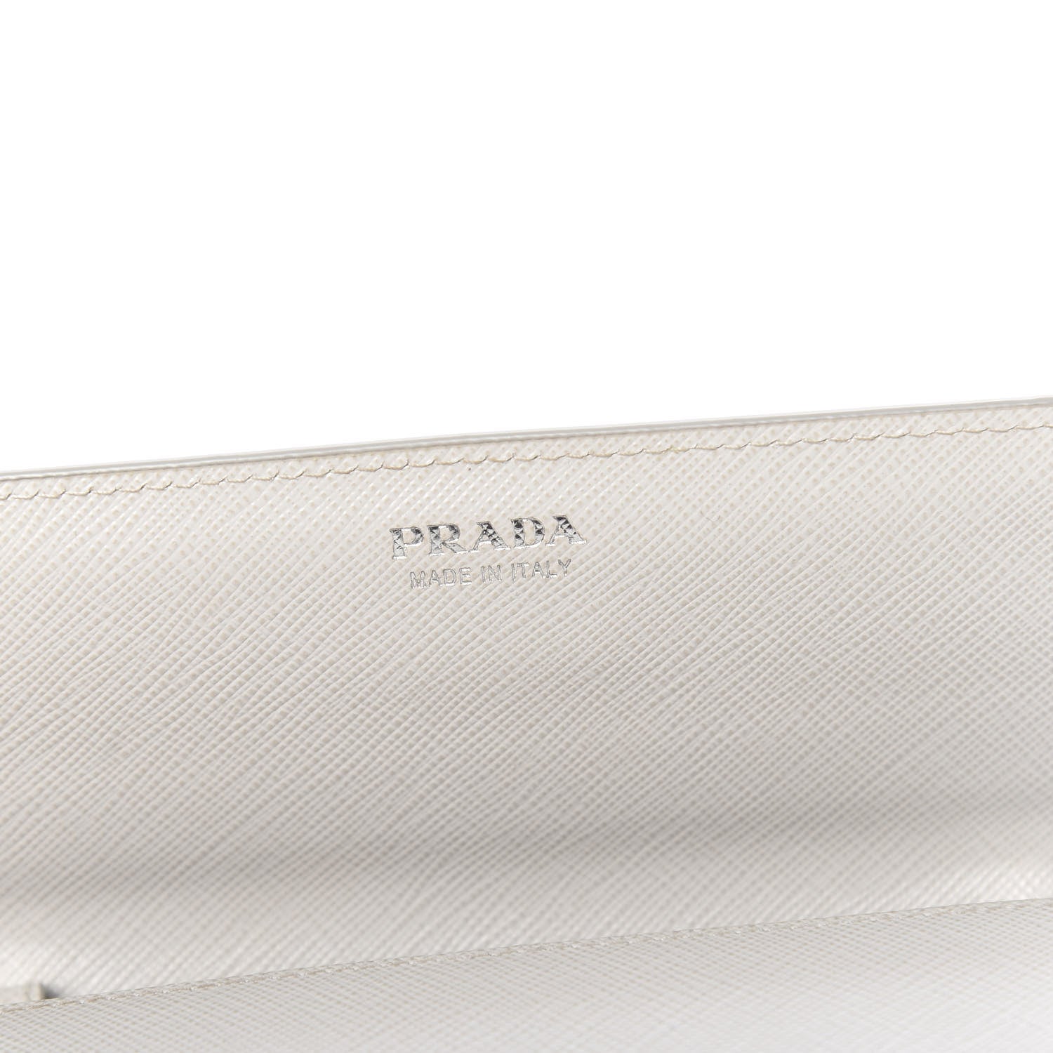 Prada Saffiano Metal Flap Wallet With Strap Talco 6 of 9