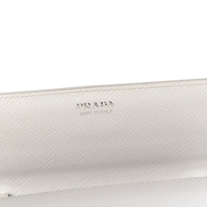 Prada Saffiano Metal Flap Wallet With Strap Talco 6 of 9