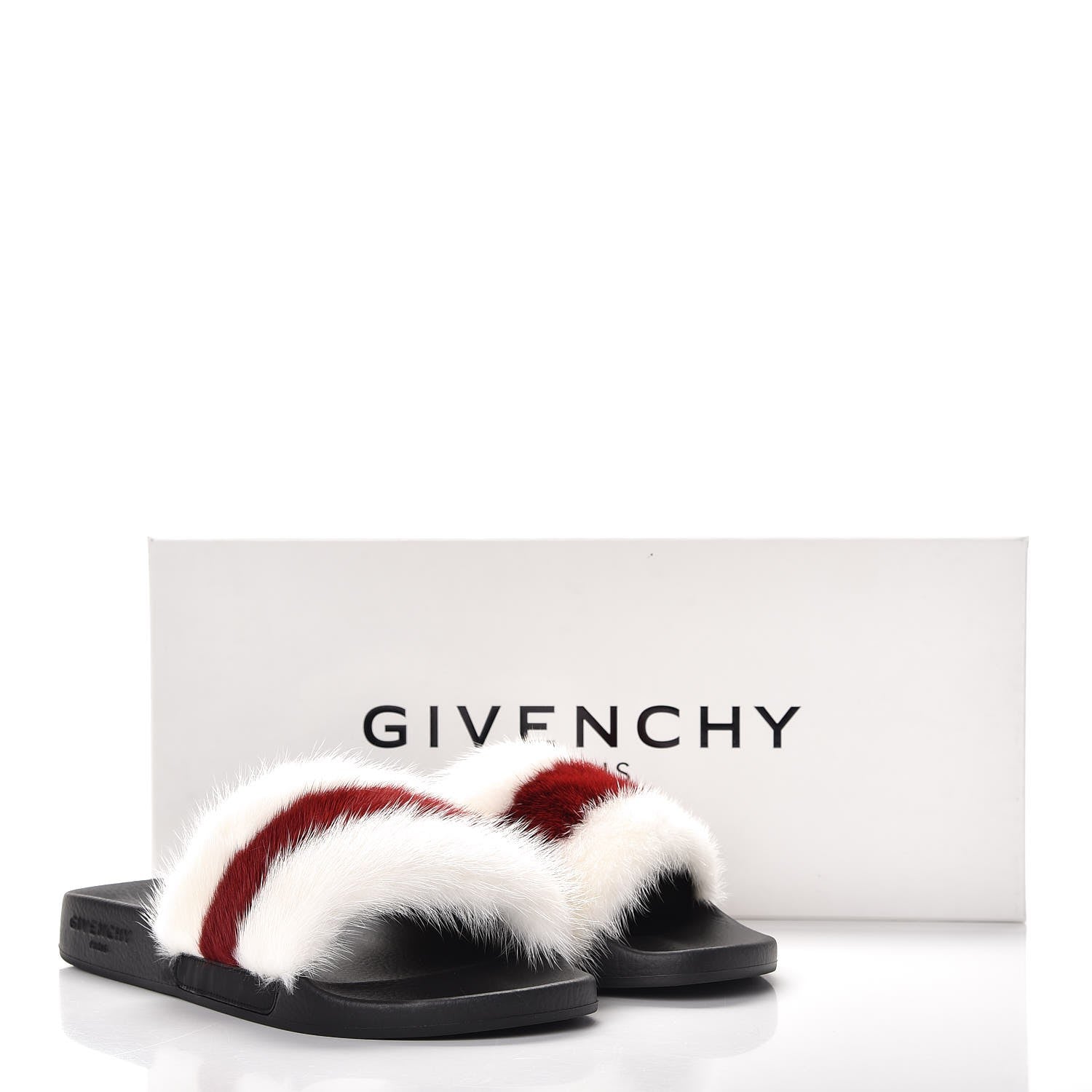 Givenchy Mink Rubber Slide Sandals 38 White Red 12 of 12