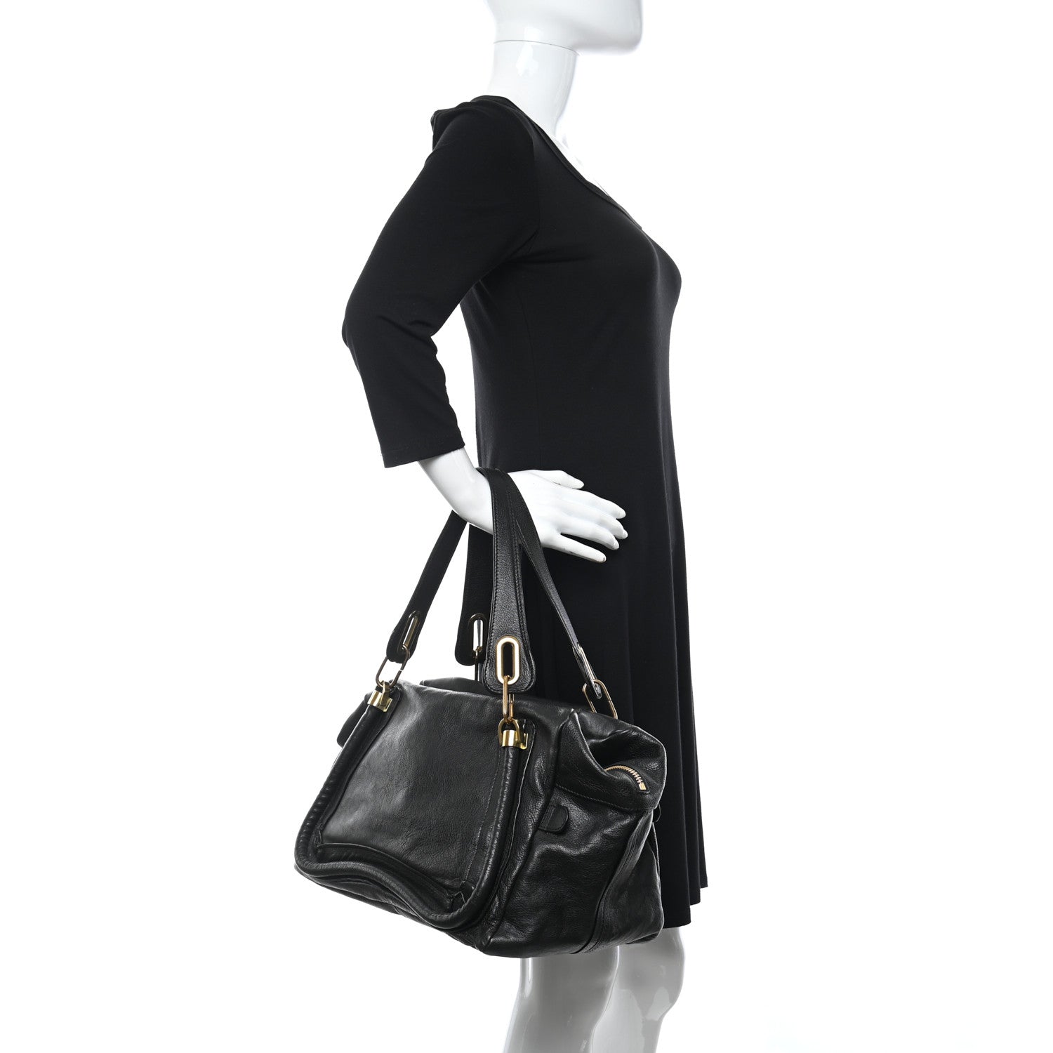 Chloe Calfskin Paraty Tote Black 3 of 5