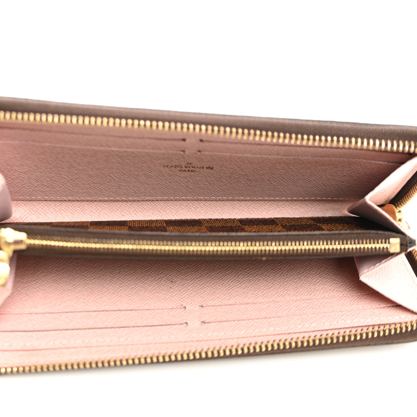 Damier Ebene Clemence Wallet Rose Ballerine