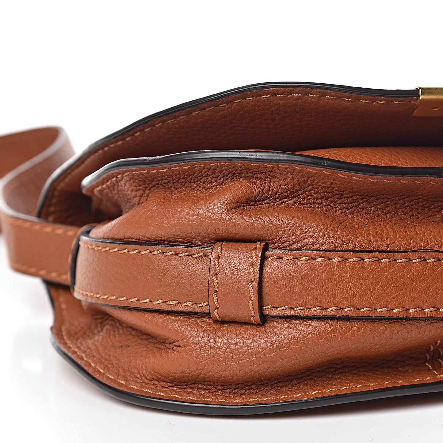 Calfskin Mini Marcie Round Crossbody Bag Tan