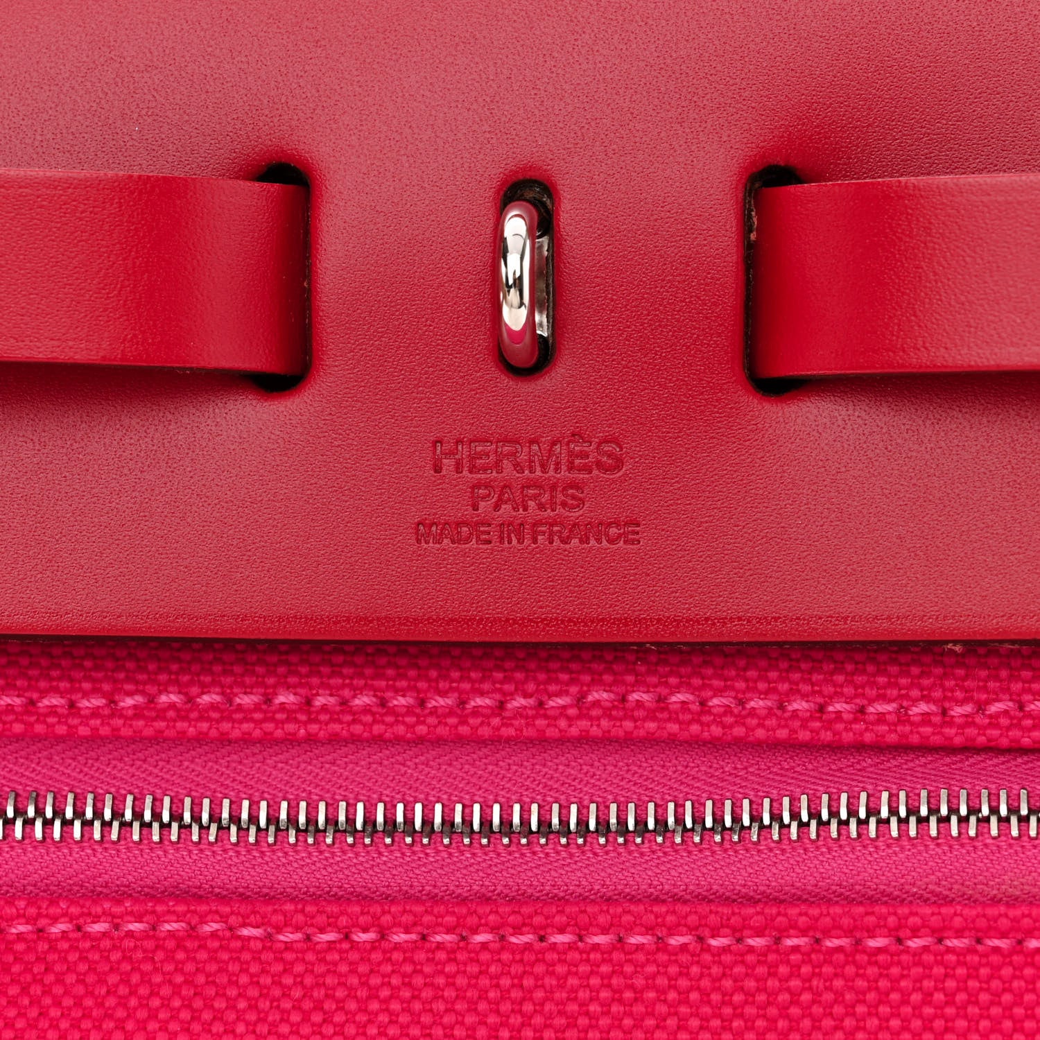 Hermes Toile Militaire Vache Hunter Laque Herbag Zip Retourne 31 PM Rose Mexico Rouge Piment 8 of 13