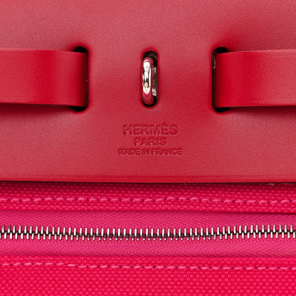 Hermes Toile Militaire Vache Hunter Laque Herbag Zip Retourne 31 PM Rose Mexico Rouge Piment 8 of 13
