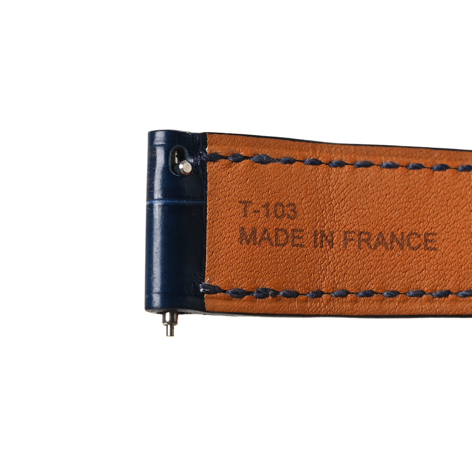 Hermes Matte Alligator 25mm Heure H Hour Watch Strap Bleu Marine 12 of 14