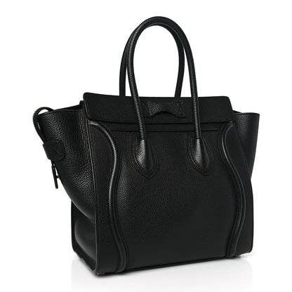 Celine Drummed Calfskin Micro Luggage Black 3 of 8