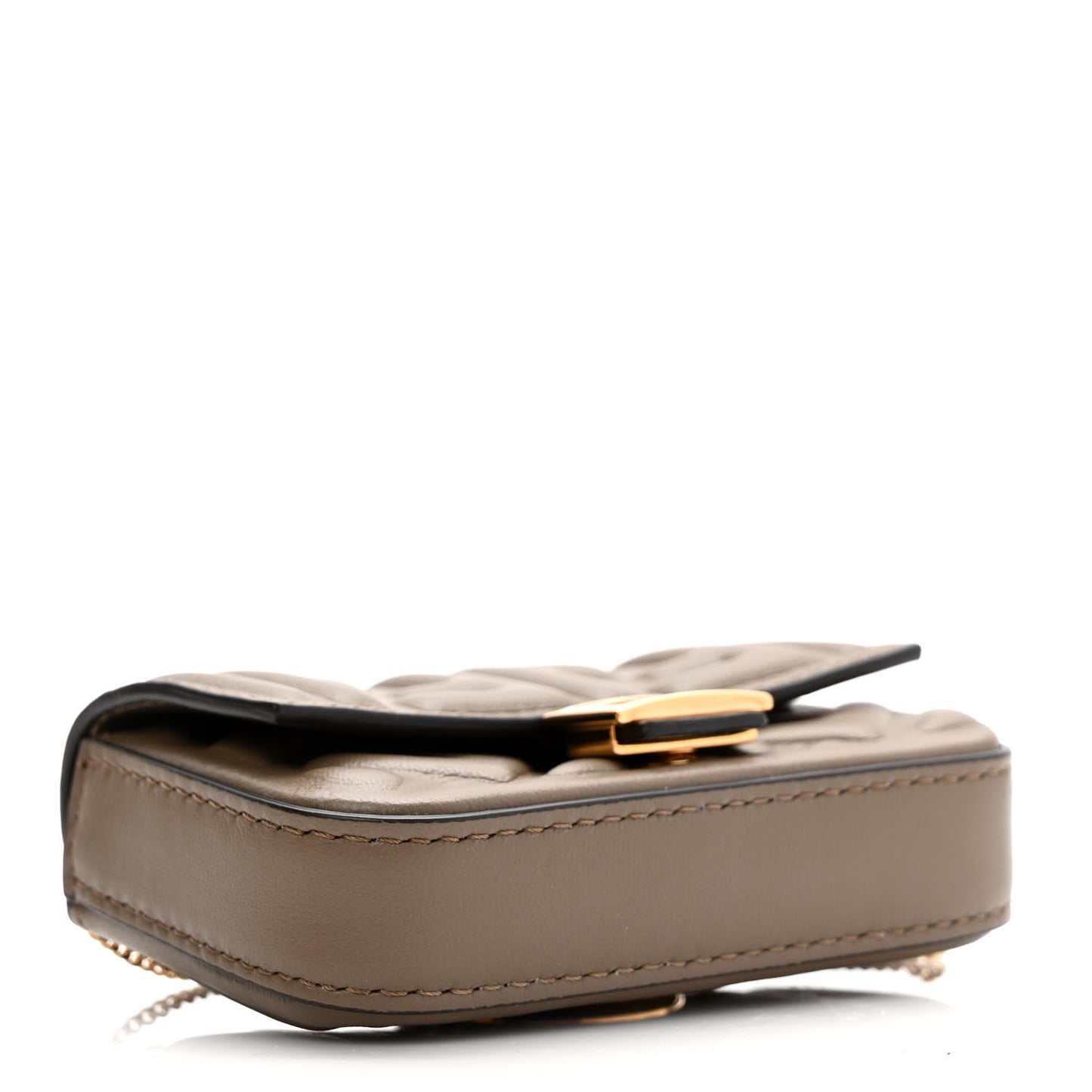 Nappa Matisse FF Embossed Nano Baguette Charm Tartufo