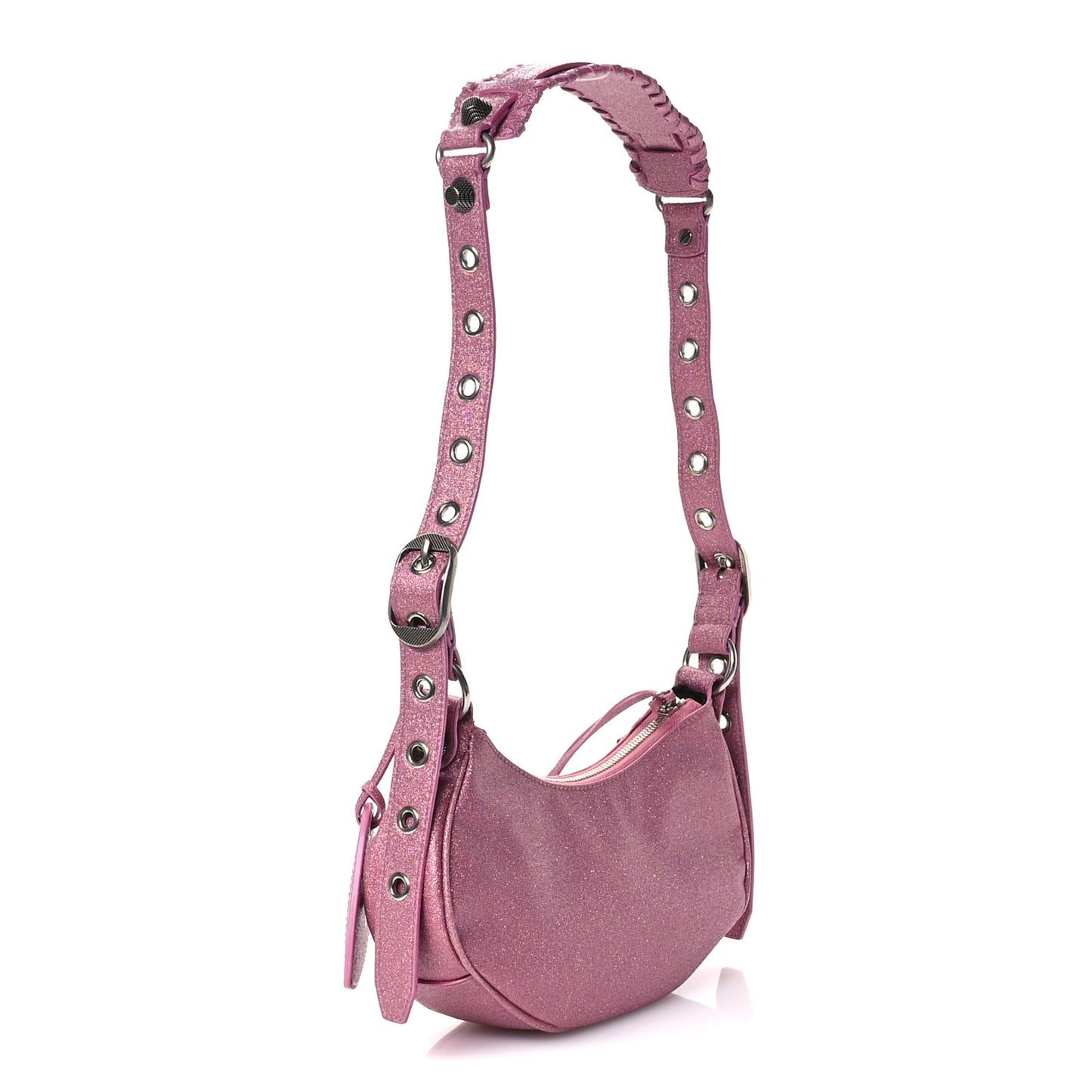 Sparkling Fabric Le Cagole Shoulder Bag XS Sweet Pink