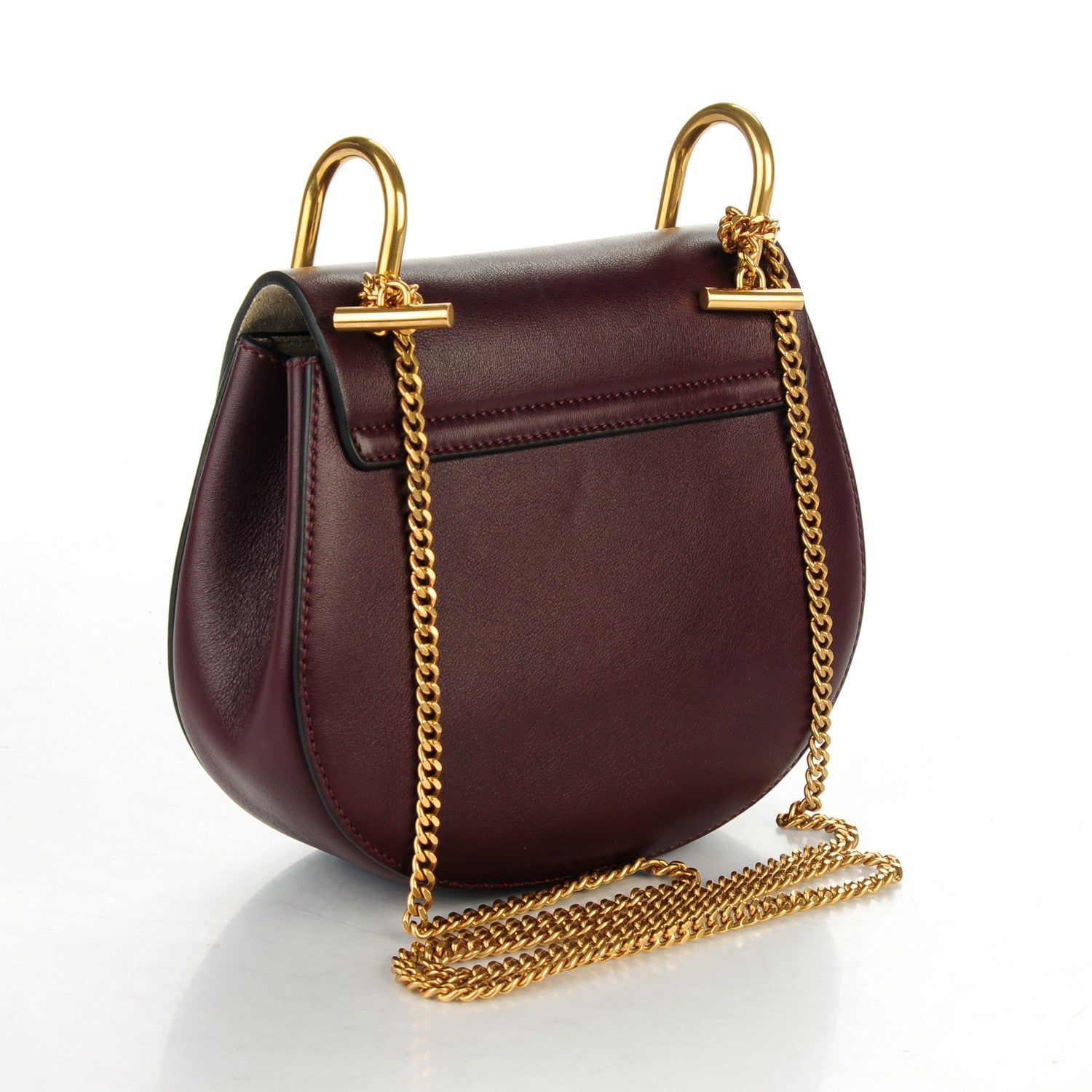 Chloe Calfskin Studded Drew Shoulder Bag Dark Purple 3 of 7