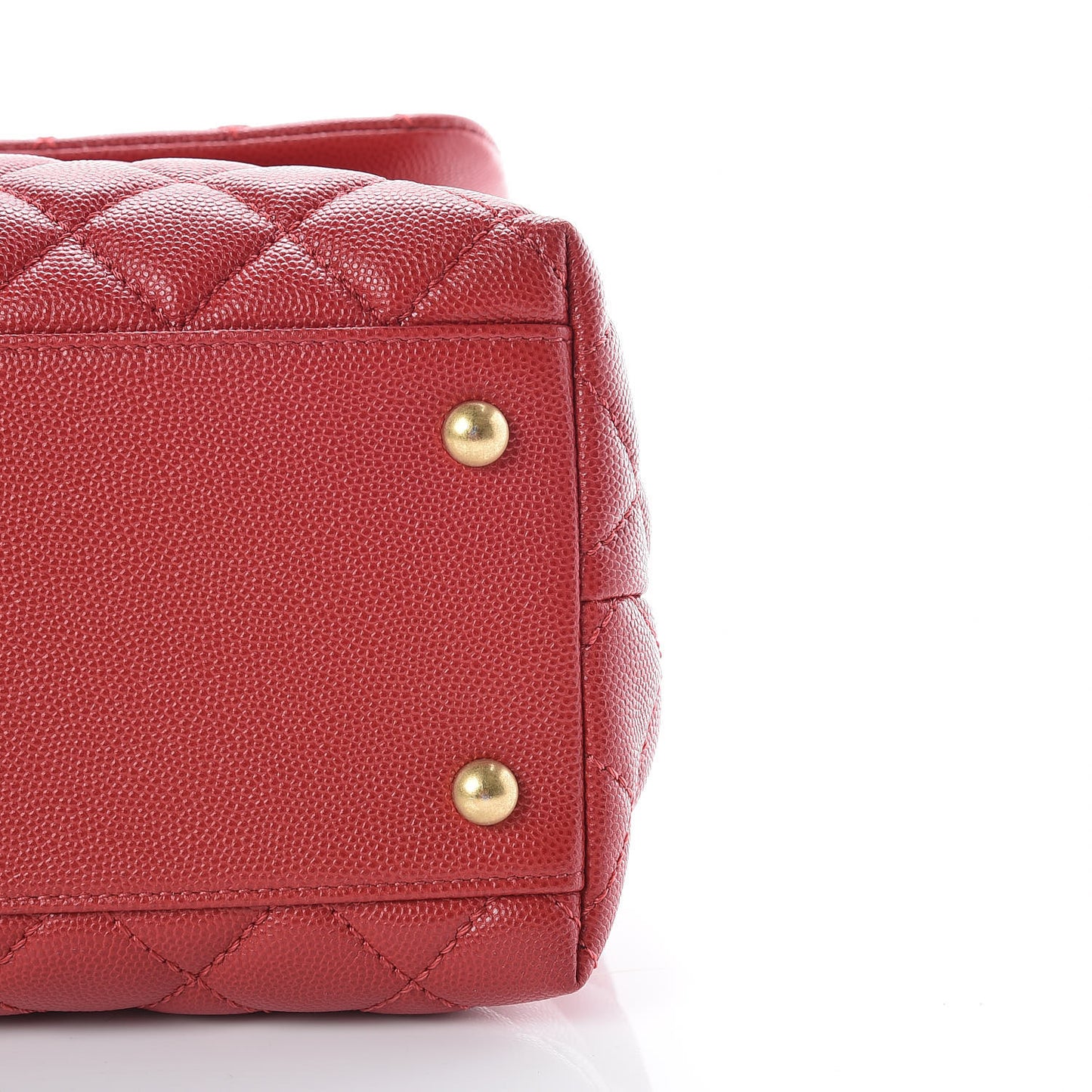 Caviar Quilted Medium Coco Handle Flap Red