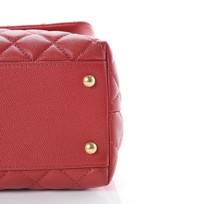 Chanel Caviar Quilted Medium Coco Handle Flap Red 7 of 11