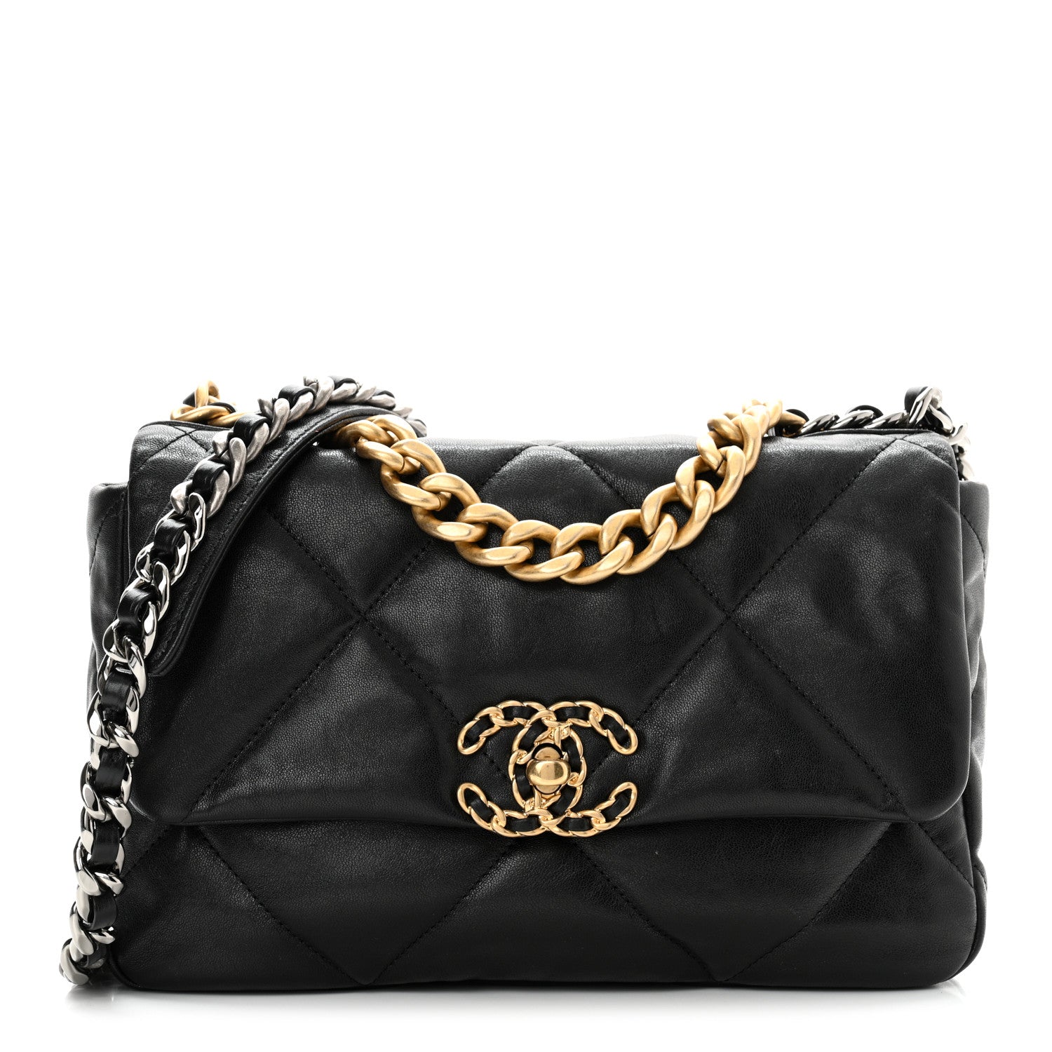 Chanel Goatskin Quilted Medium Chanel 19 Flap Black 1 of 11