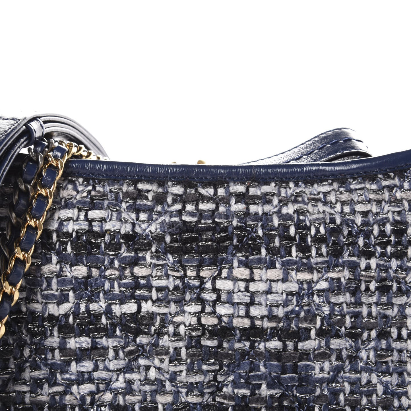 Tweed Calfskin Small Gabrielle Hobo Blue