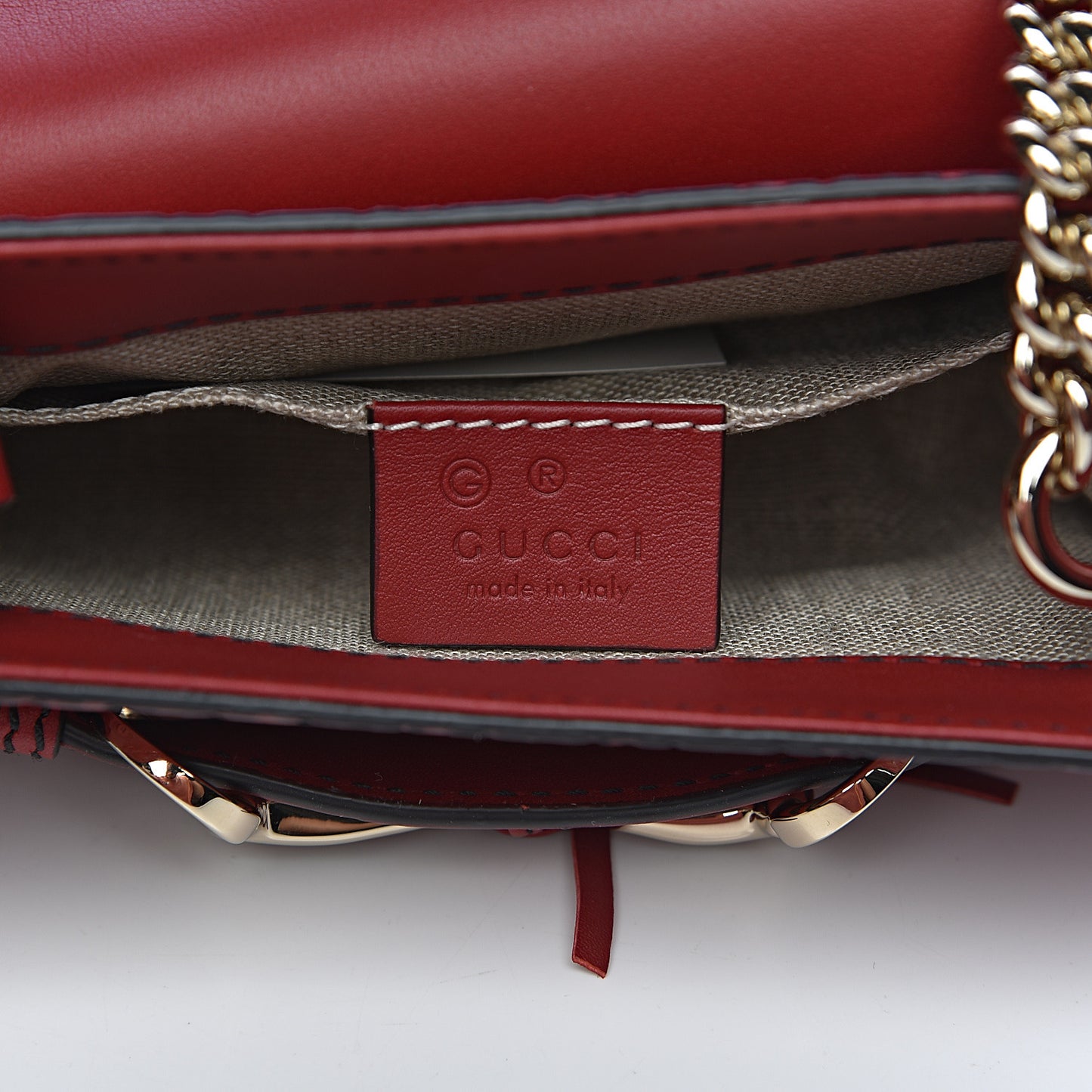 Soft Microguccissima Mini Emily Chain Shoulder Bag Rosso