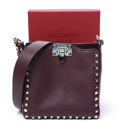 Valentino Garavani Pebbled Calfskin Mini Rockstud Flip-Lock Messenger Bag Rubin 11 of 11