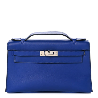 Hermes Swift Kelly Pochette Clutch Bleu Electrique 1 of 28
