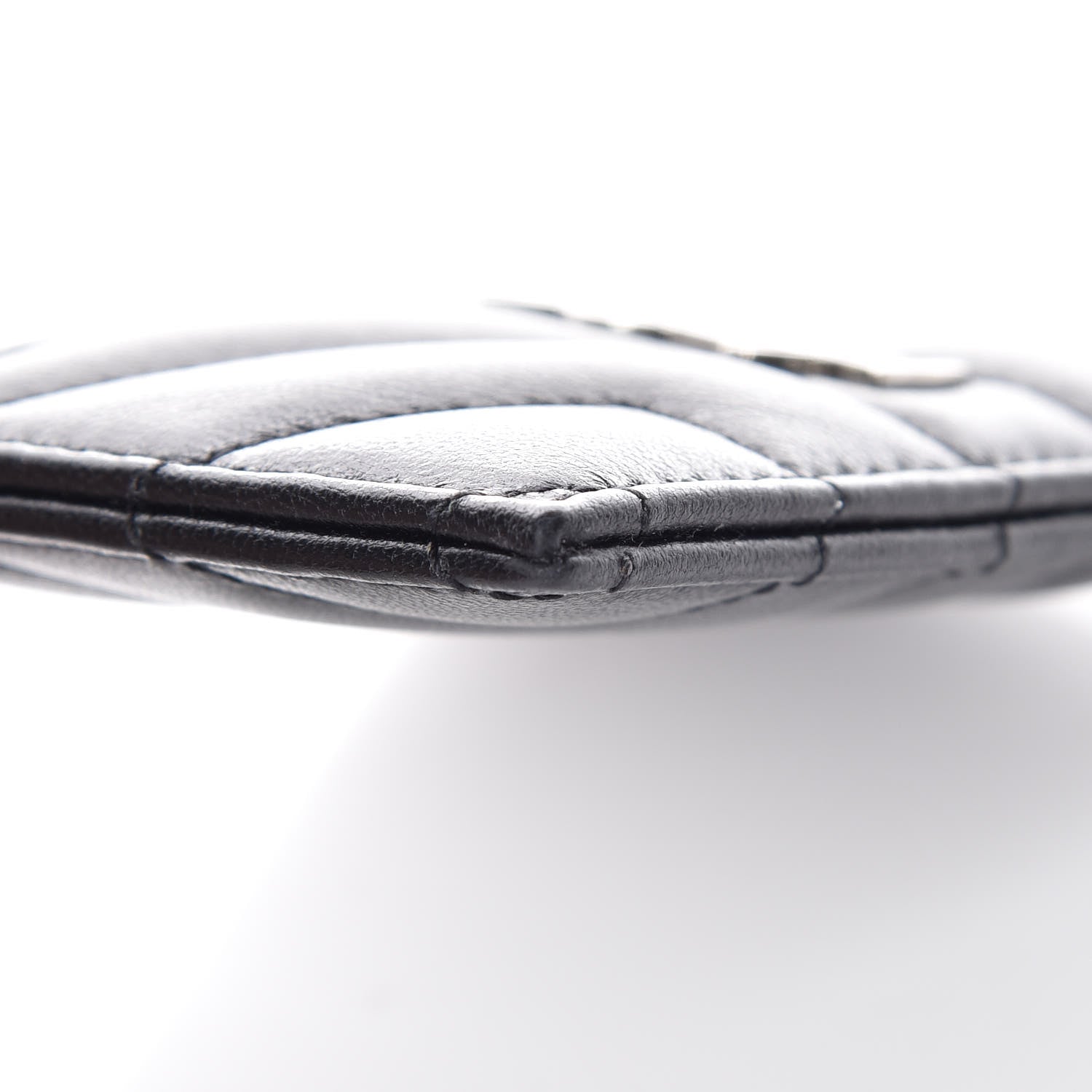 Saint Laurent Calfskin Y Quilted Monogram LouLou Credit Card Case Black 8 of 10
