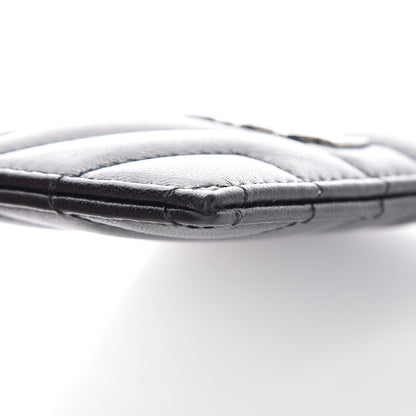 Saint Laurent Calfskin Y Quilted Monogram LouLou Credit Card Case Black 8 of 10
