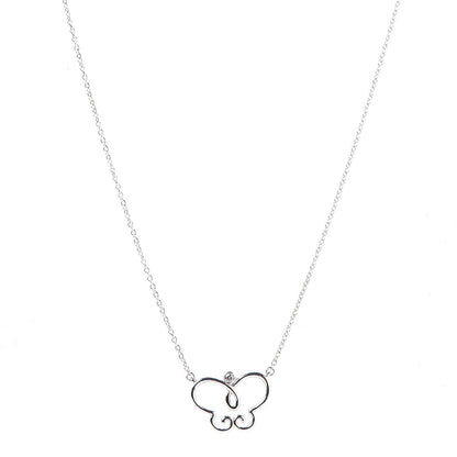 Tiffany 18K White Gold Diamond Paloma Picasso Butterfly Pendant Necklace 1 of 6
