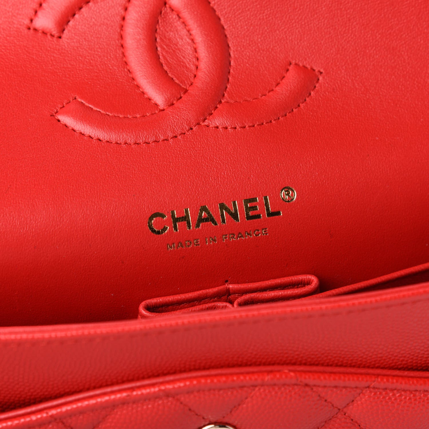 Chanel Caviar Quilted Medium Double Flap Red 9 of 11