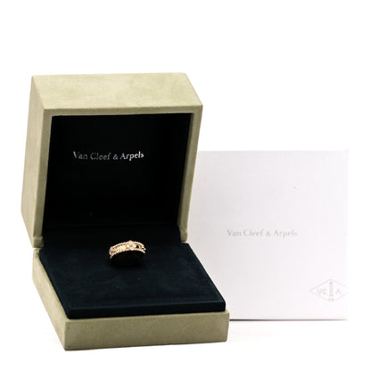 Van Cleef & Arpels 18K Yellow Gold Diamond Sweet Perlee Clovers Ring 47 4.25 5 of 5