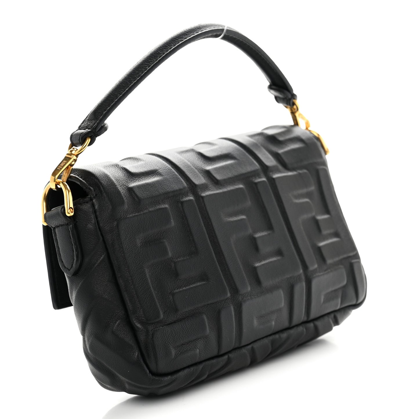 Nappa FF 1974 Embossed Mini Baguette Black