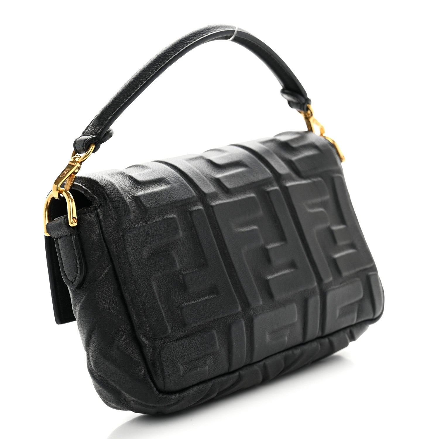 Fendi Nappa FF 1974 Embossed Mini Baguette Black 3 of 12