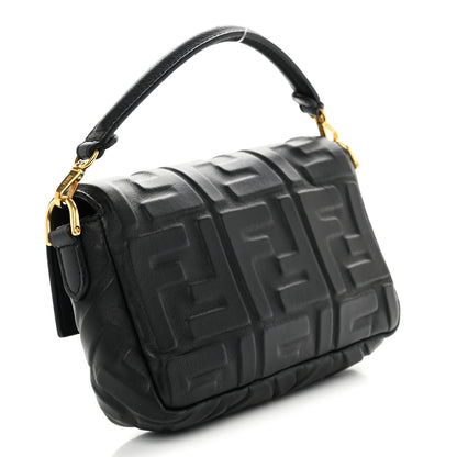 Fendi Nappa FF 1974 Embossed Mini Baguette Black 3 of 12