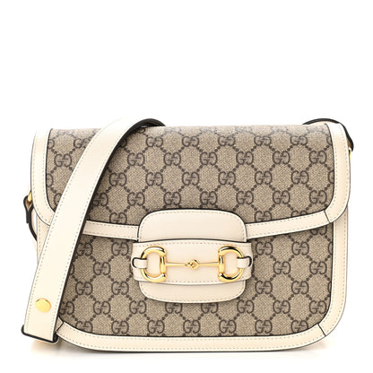 Gucci GG Supreme Monogram Horsebit 1955 Shoulder Bag Beige Mystic White 1 of 9