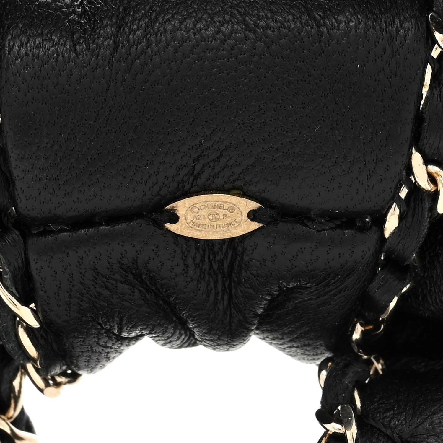 Chanel Lambskin Chain CC Hair Bow Tie Black Gold 3 of 4