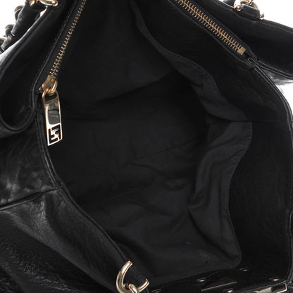 Fendi Crinkled Lambskin Mia Tote Black 5 of 6