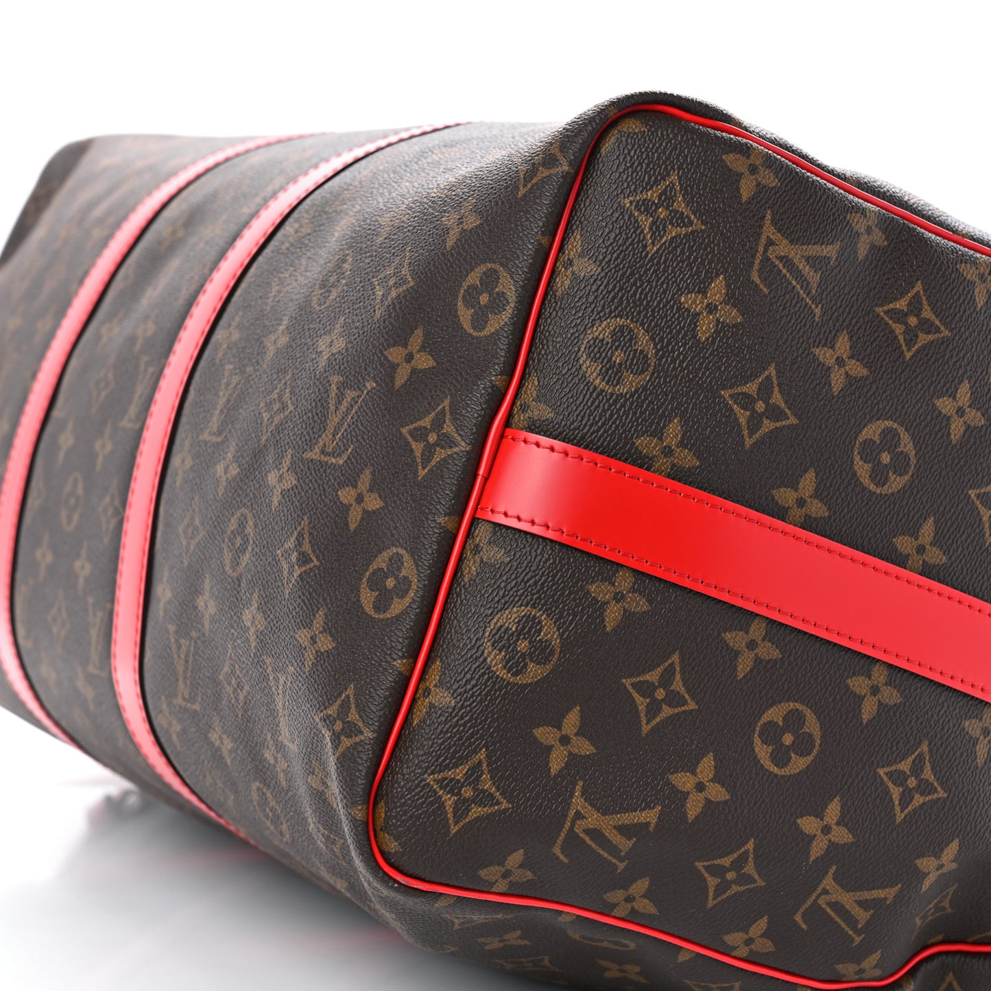 Calfskin Monogram Keepall Bandouliere 50 Coquelicot