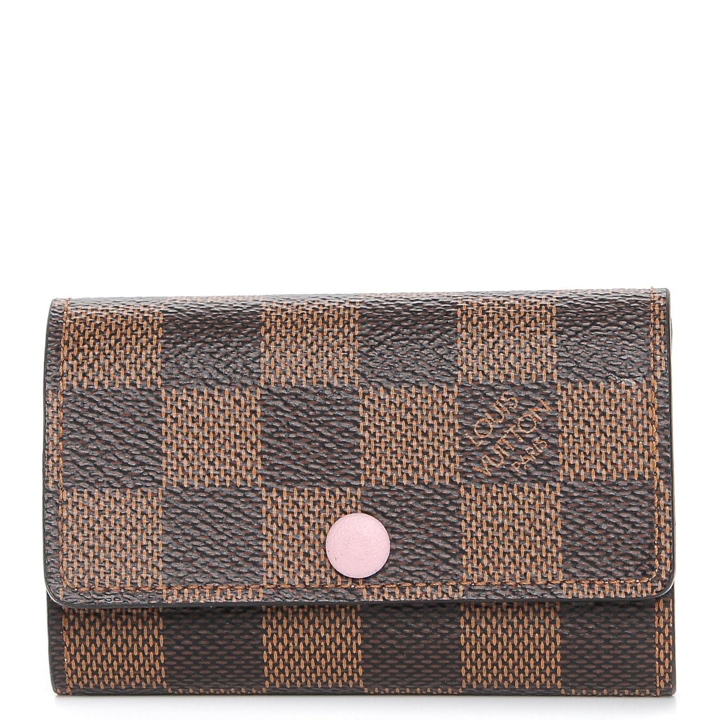 Damier Ebene Multicles 6 Key Holder Rose Ballerine