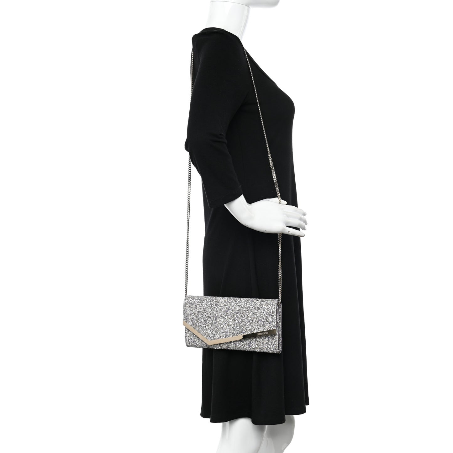 Glitter Emmie Clutch Silver