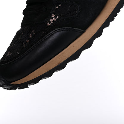 Valentino Garavani Macrame Lace Suede Womens Rockrunner Sneakers 36.5 Black 17 of 17